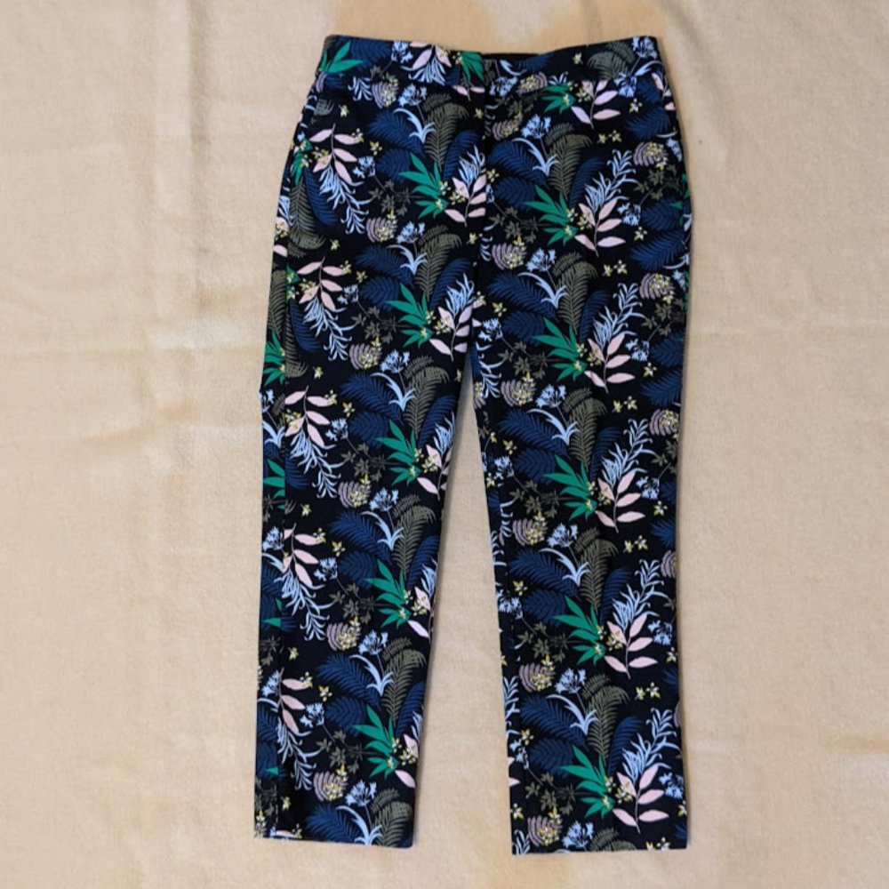 Boden Black Floral  Richmond Pants
